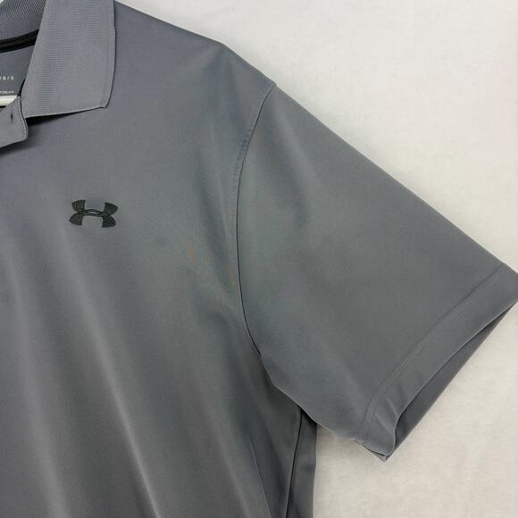 Mens Under Armour Heatgear Loose Fit Polo Golf Shirt Size Large Gray L - Picture 9 of 15